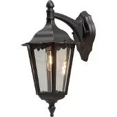 Konstsmide Applique da esterno Firenze, nero, portalampada inferiore, 48 cm