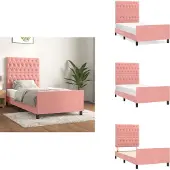 vidaXL Letto con testiera in velluto rosa 100x200 cm - Letti & Reti