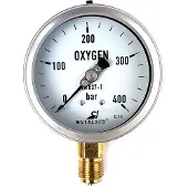 Metalsub Manometro Oxygen Classe 1 100 Mm 0-400 Bar Argento 100 mm Argento 100 mm