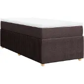 vidaXL Letto a molle con materasso marrone scuro 100x200 cm in tessuto
