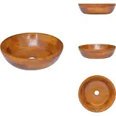 vidaXL Lavabo in legno massiccio teak Φ40x10 cm - Lavabo da bagno
