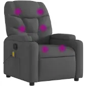 vidaXL Sedia da massaggio in tessuto grigio scuro