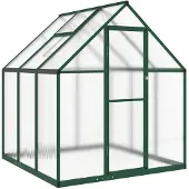 vidaXL Serra con telaio di fondazione verde 169x169x195 cm alluminio