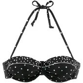 LASCANA Top per bikini nero / bianco