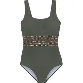 LASCANA Costume intero beige / abete / nero