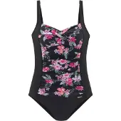 LASCANA Costume intero verde / rosa / nero