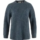 Fjällräven Women's Övik Rib Sweater Pullover di lana Donna (L, blu)
