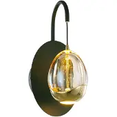 Highlight Applique a LED Golden Egg, nera/ambra, altezza 28 cm, spina