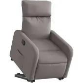vidaXL Poltrona relax con ausilio per l'alzata Tessuto elettrico Taupe