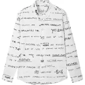 Desigual , Camicia a maniche lunghe con scritte, Cotone, Bianco, S