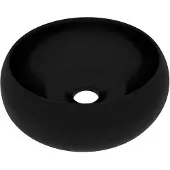 vidaXL Lavabo rotondo nero opaco 40x15 cm in Vetroceramica