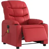vidaXL Sedia da massaggio elettrica in Pelle finta rossa