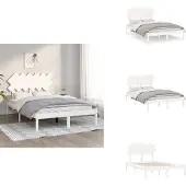 vidaXL Letto in legno massiccio bianco 135x190 cm - Letti e reti