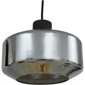 LINDBY Lampada a sospensione Hildur, Ø 35 cm, grigio fumo, vetro, E27