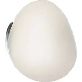 Foscarini Gregg piccola applique, bianca, IP44, vetro
