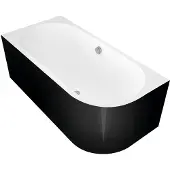 Polysan VIVA L MONOLITH vasca asimmetrica 170x75x60cm, sinistra, bianco/nero