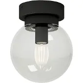 LUCANDE Badolo plafoniera, nero, vetro, Ø 15 cm, IP44