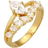 Elli PREMIUM Anello oro / trasparente