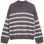 Armedangels Women's Gwyneiraa Stripes Pullover di lana Donna (M, grigio/lilla)