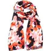 Desigual , Foulard rettangolare astratto, Poliestere, Rosso, U