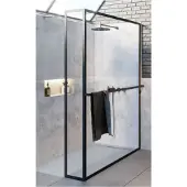 Riho Lucid cabina doccia 120x30x200cm Vetro trasparente/nero opaco