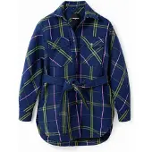 Desigual , Giacca overshirt quadri, Blu, XS