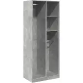 vidaXL Armadio grigio cemento 80x50x200 cm materiale a base di legno