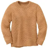 Disana Kid's Aran-Pullover Pullover di lana Bambini (134/140, beige/arancione)