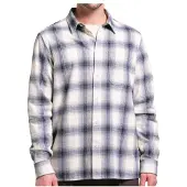 DEDICATED Shirt Rute Flannel Shadow Check Camicia Uomo (S, grigio)