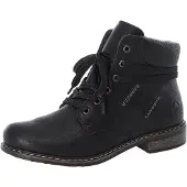 Rieker Stivale stringato 'Schnürstiefelette Damen 7122201 Kunststoff (Synthetik) in schwarz' nero