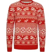 11 Project Pullover 'UWE' rosso / bianco
