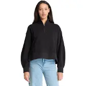Timberland Women's Lush 1/4-Zip Sweatshirt Maglione Donna (XL, nero)