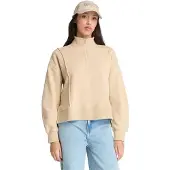 Timberland Women's Lush 1/4-Zip Sweatshirt Maglione Donna (L, beige)