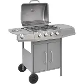 vidaXL Barbecue a gas 4+1 fiamme argento