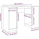 vidaXL Scrivania rovere Sonoma 120x42x76 cm materiale a base di legno