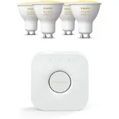 Philips Hue Pacchetto: 4x White Ambiance Gu10 + Bridge