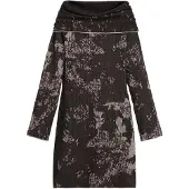 Desigual , Abito bardot aderente, Marrone, L