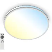 Briloner Pulup, lampada da soffitto a LED, dimmerabile, telecomando, cromo opaco