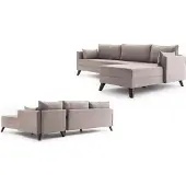 Hannah Home , Bella- BLC1513, crema, divano letto, struttura: Legno / MDF