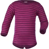 Engel Baby Long-Sleeved Bodysuit with Press Studs, Striped Bambini (50/56, lilla)