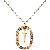 PD Paola Beautiful gold plated Collana letter "T" LETTERS CO01-279-U (chain, Ciondolo)