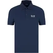 EA7 per uomo. 8NPF14_PJVQZ Polo PJVQZ blu navy (M), Bianco, Casual, Cotone, Manica corta