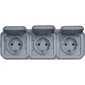 Legrand Plexo NEW APWG 069743L Schuko-Steckdose 3fach IP44 Grau 5 (069743L)