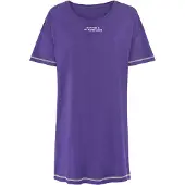 LASCANA Camicia da notte blu violetto / bianco