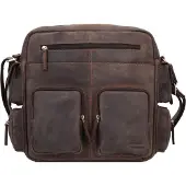 Greenland Nature Westcoast Borsa a tracolla Vera Pelle 33 cm marrone