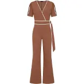 HotSquash Tuta jumpsuit marrone chiaro / bianco