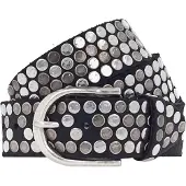 B.belt Cintura Vera Pelle 85 cm nero