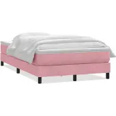 vidaXL Letto a molle con materasso rosa 120x220 cm in velluto