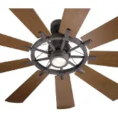 Kichler Ventilatore soffitto LED Gentry bianco/noce scuro