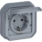 Legrand Gamma completa di interruttori antiumidità Plexo grigio 069833L (069833L)